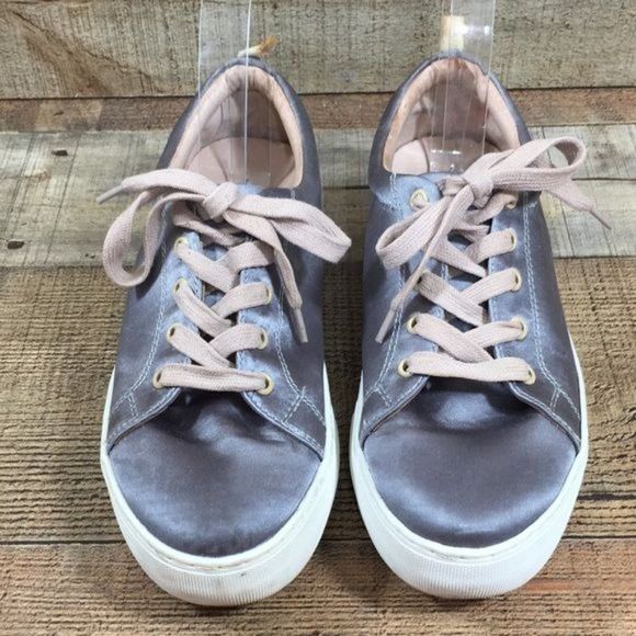 J/Slides NYC Gray Lace Up Sneakers Womens 7 Comfort Shoes Walking - Picture 3 of 13